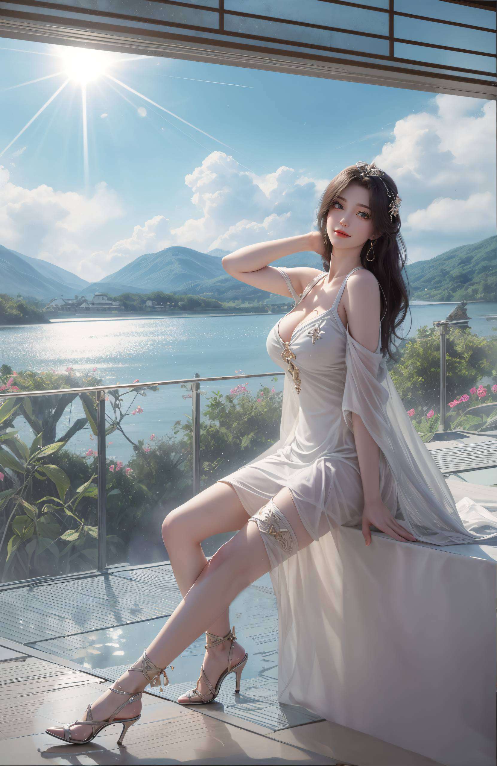 无论是玄幻世界的冒险国漫女神中的璀璨明珠！她的紫色长发如瀑布般流淌