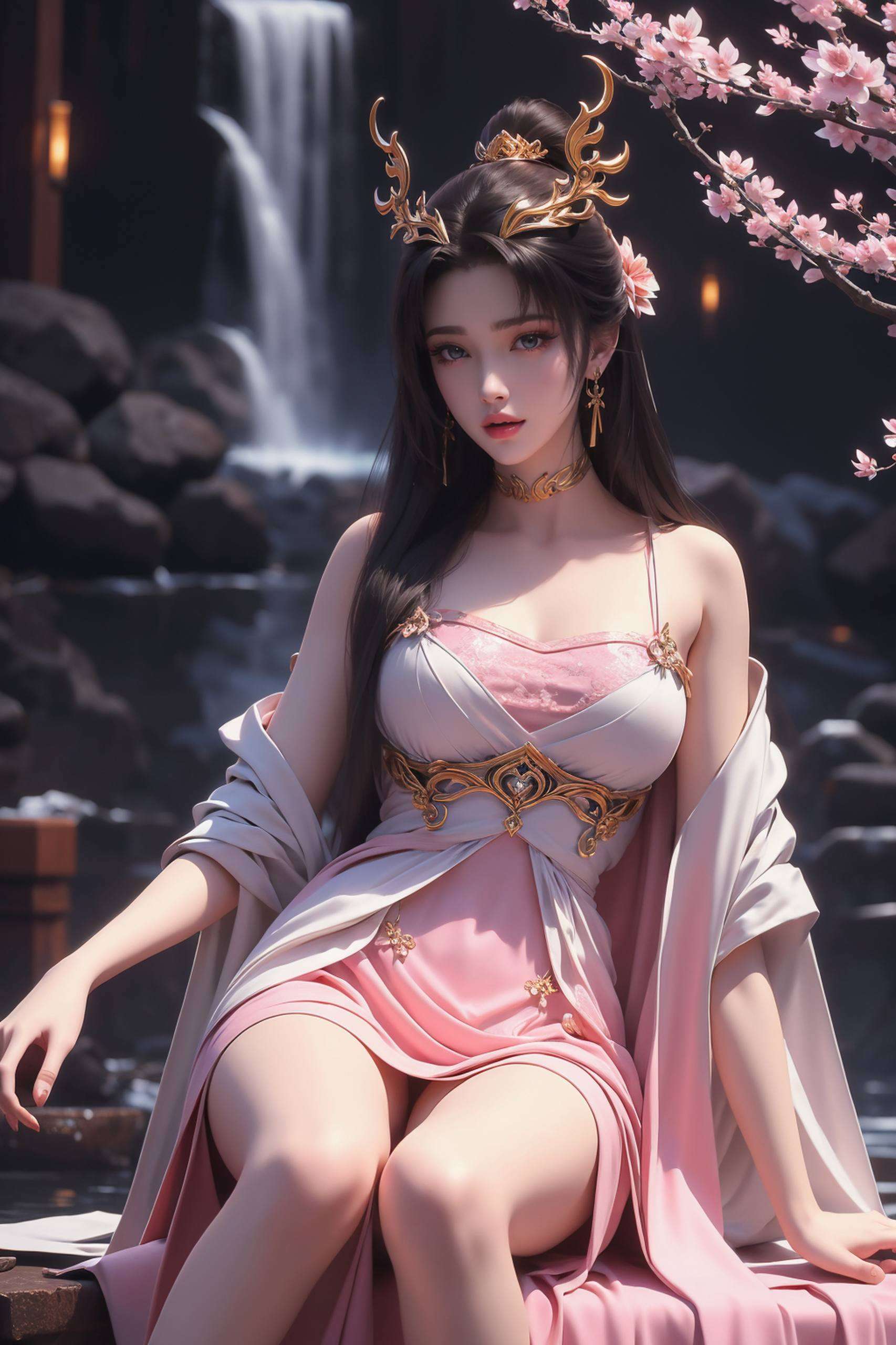 横屏壁纸上的她优雅中带着一丝俏皮