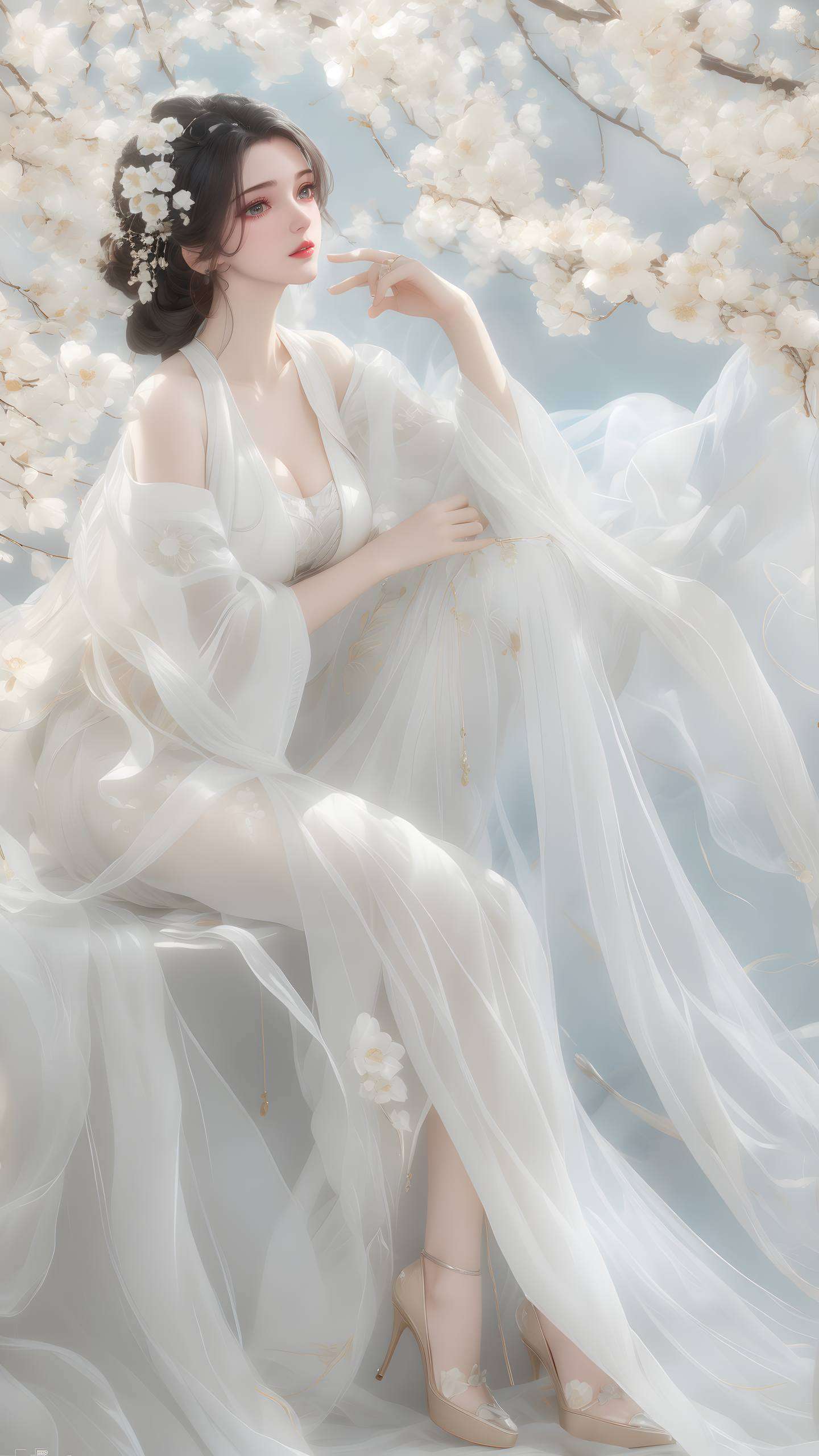 配上炫彩的背景这位国漫女神的完美侧颜