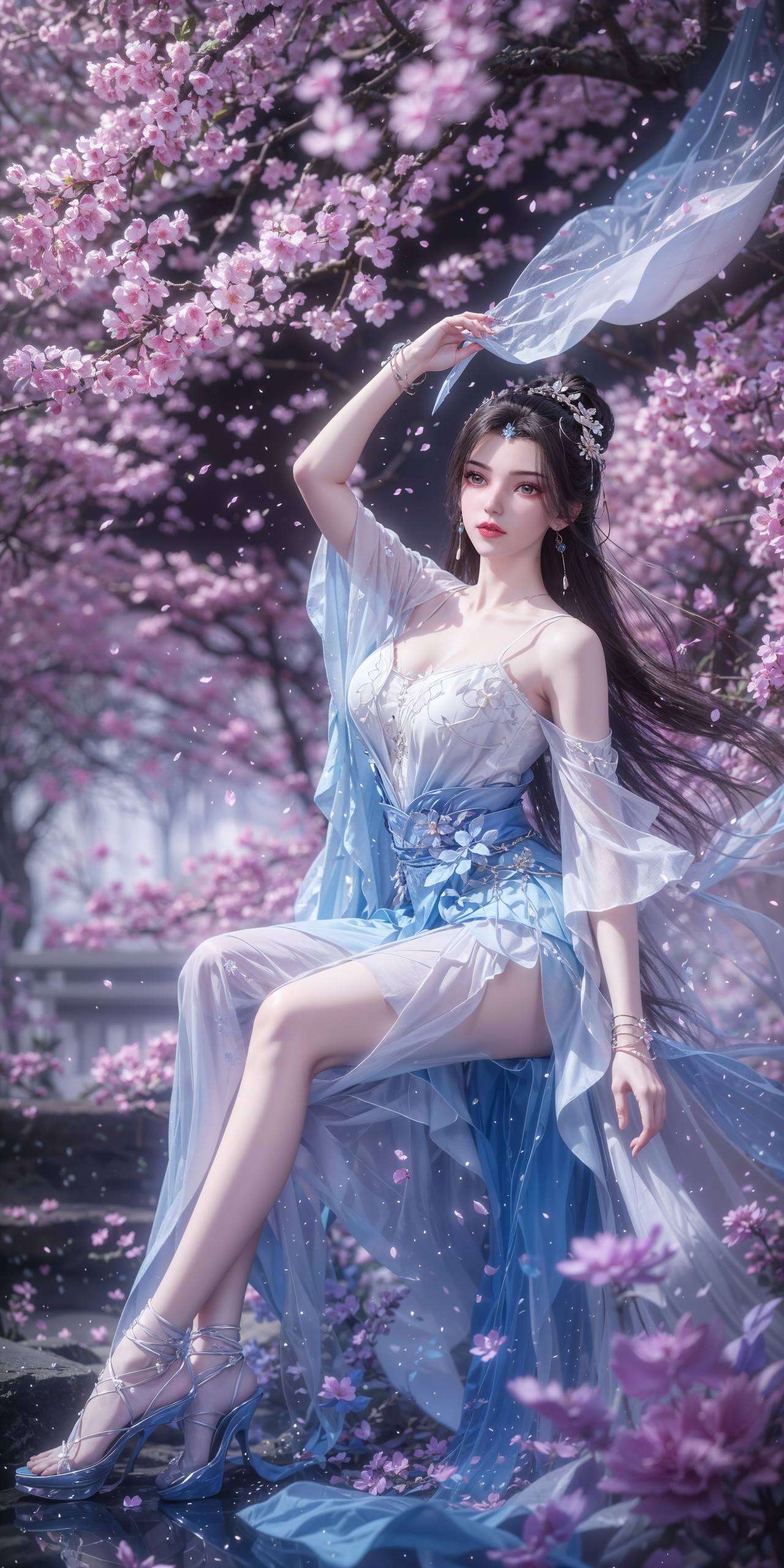 每一缕都蕴含着仙界的灵气她的每一个姿态