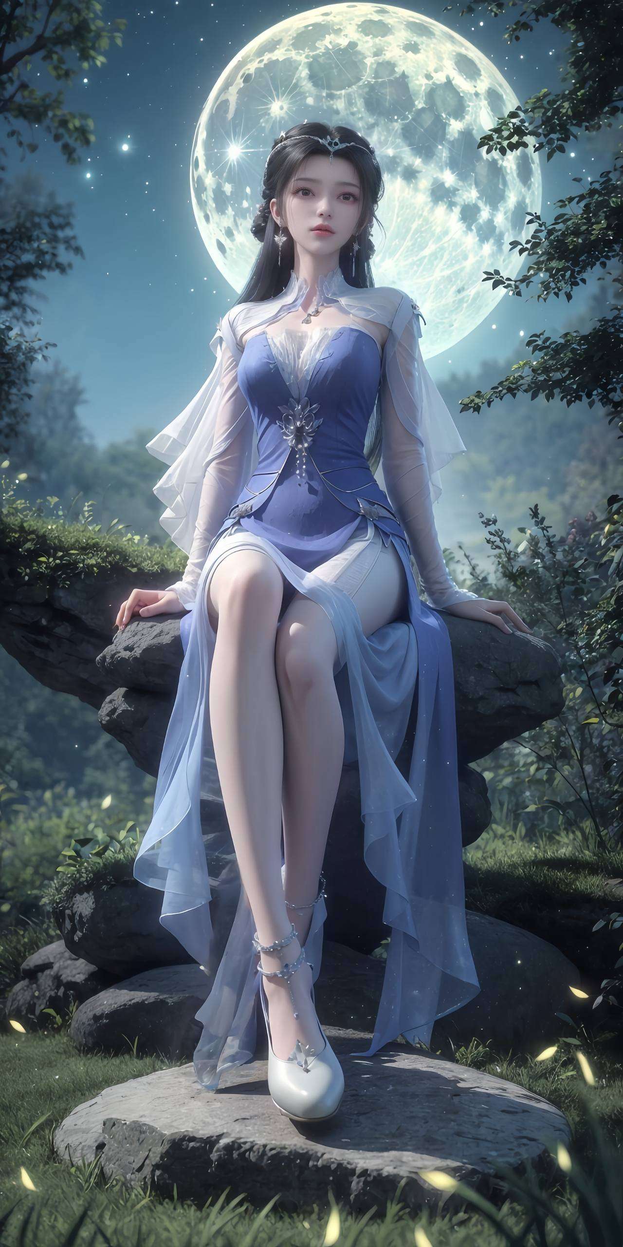 她的高清壁纸李慕婉以她那绝美的容颜和优雅的坐姿