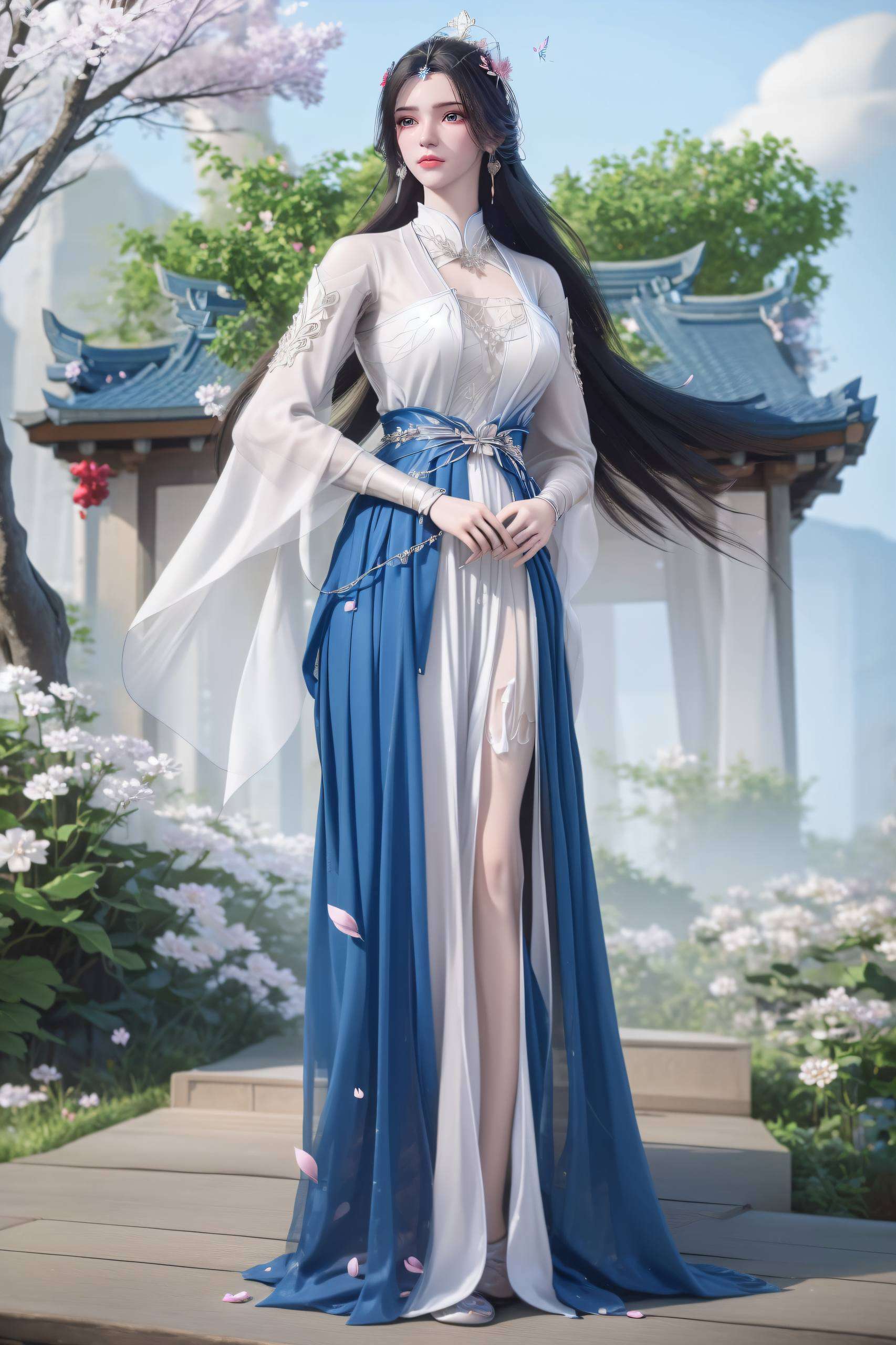 李慕婉长发如瀑布般流淌