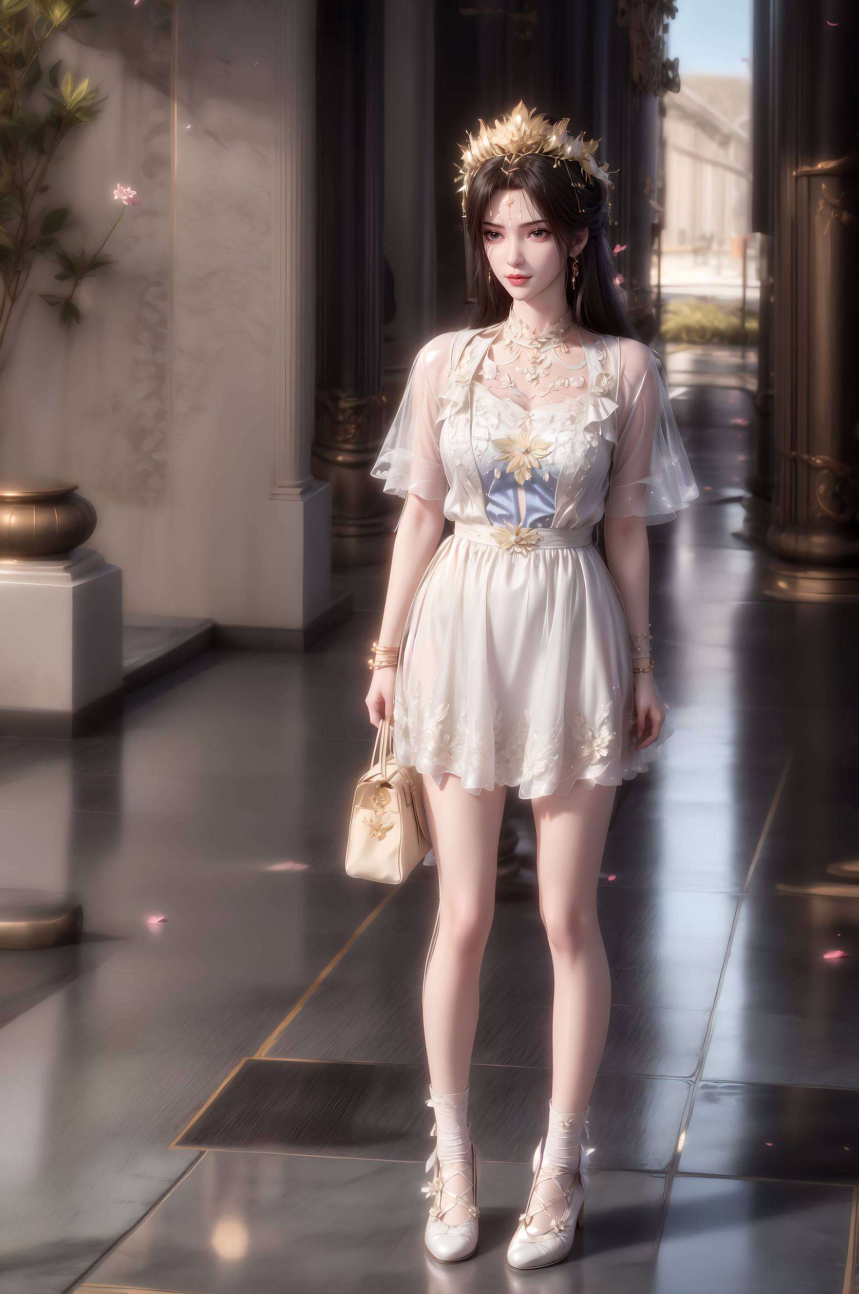 将她的风采完美捕捉李慕婉如同一朵盛开的仙葩