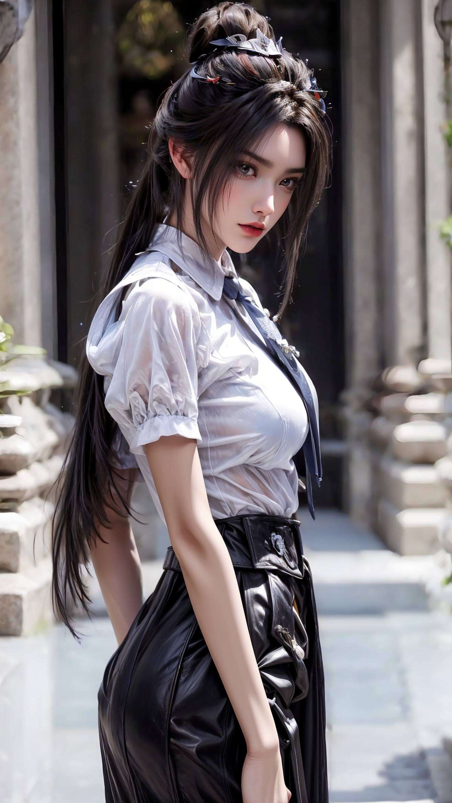 她的壁纸每一帧都仿佛是画中走出的仙子