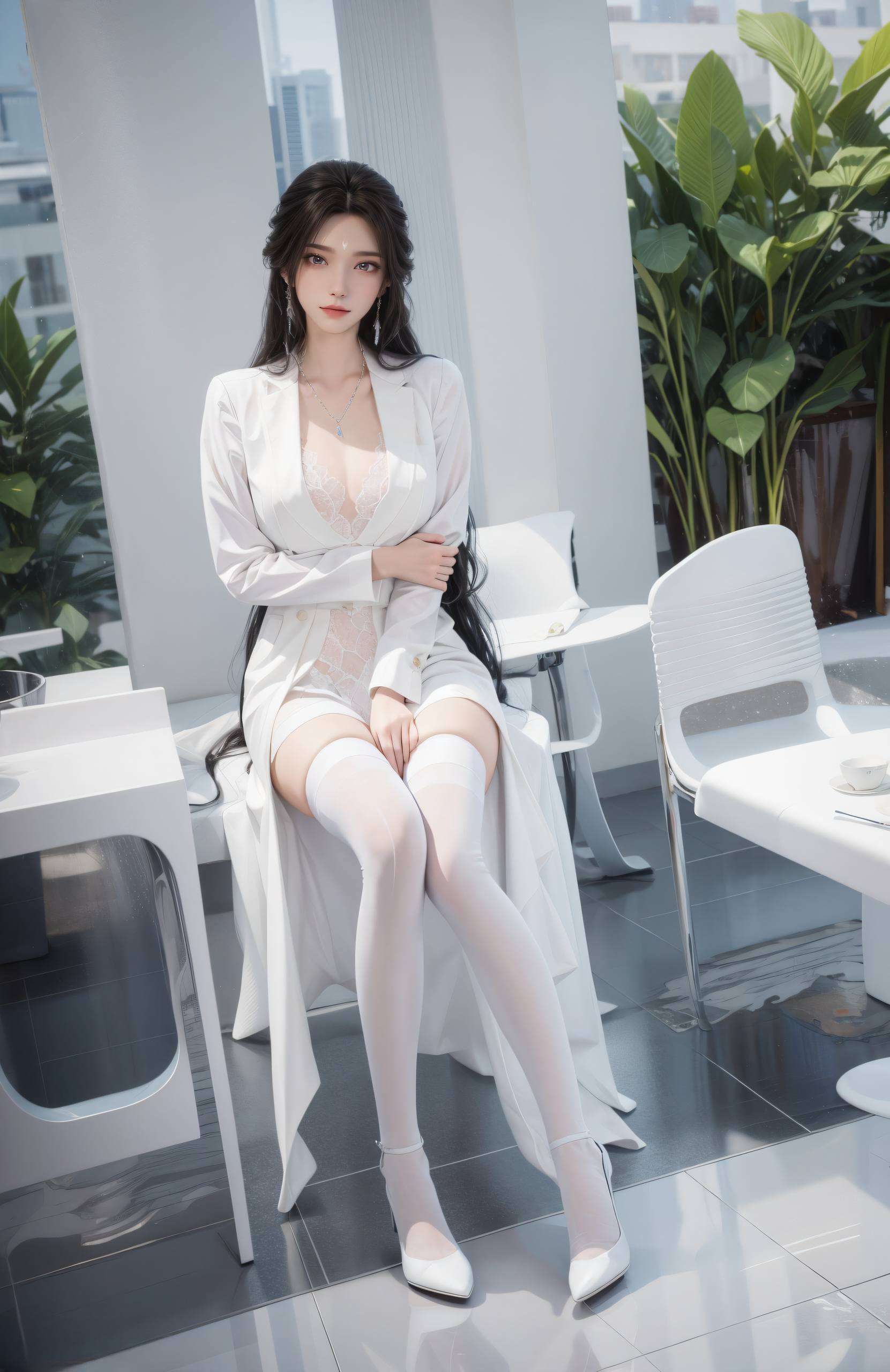她的眼神深邃仿佛是天地间的一抹清冷