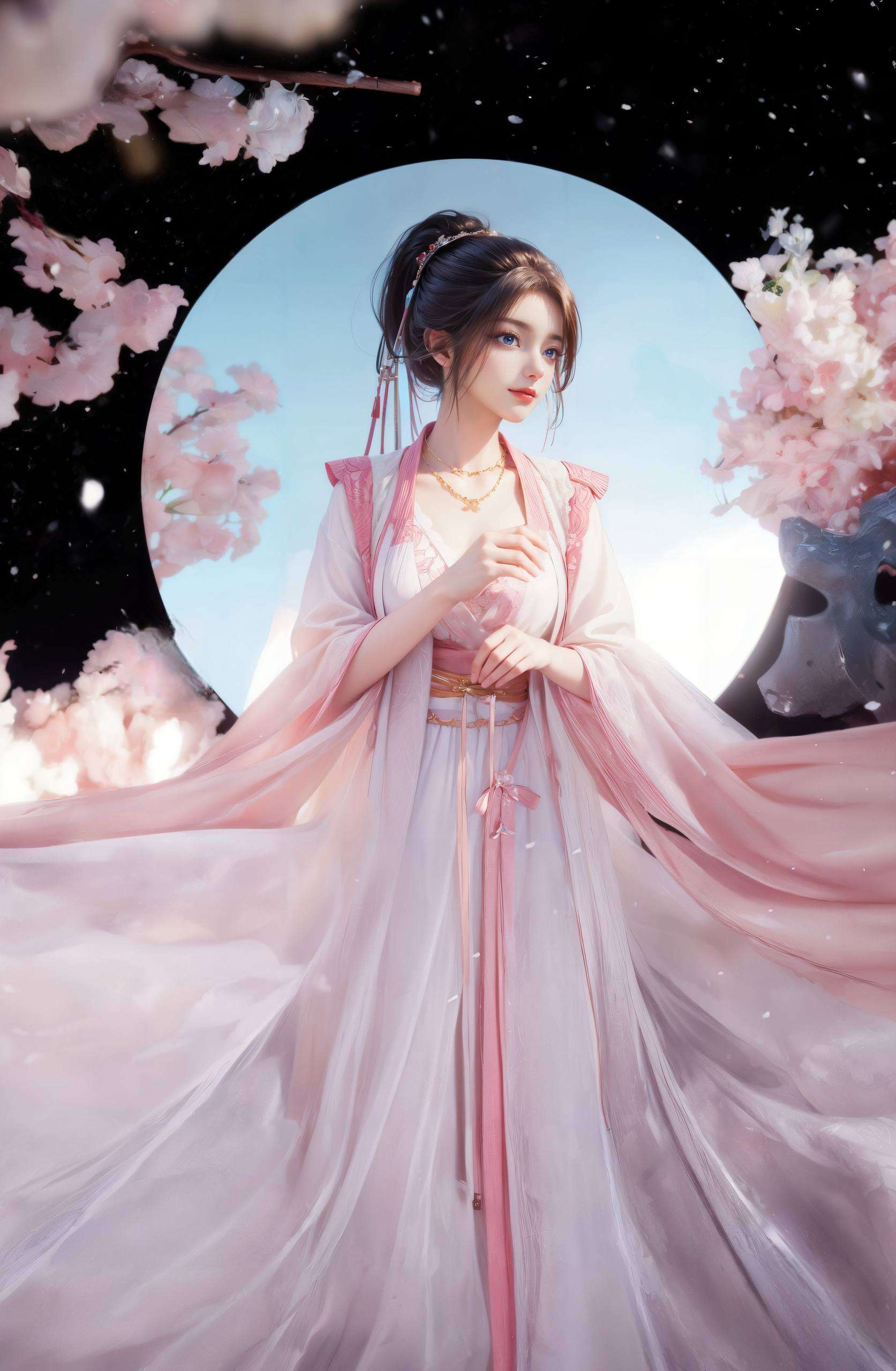 她的眼神中藏着星辰大海周小环如同一朵盛开的莲花